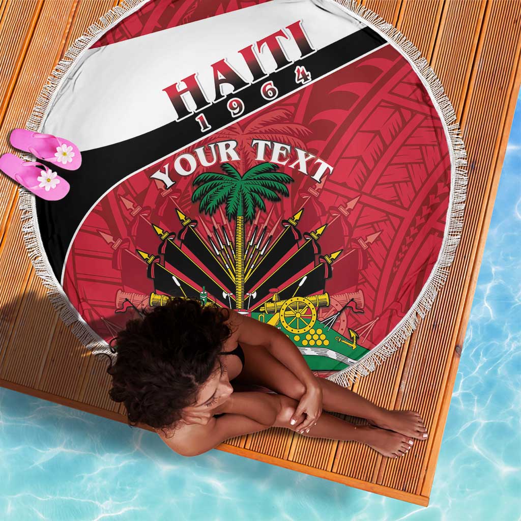 Personalized Haiti 1964 Beach Blanket Coat Of Arms - Polynesian Style - African Pride