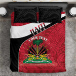 Personalized Haiti 1964 Bedding Set Coat Of Arms - Polynesian Style - African Pride