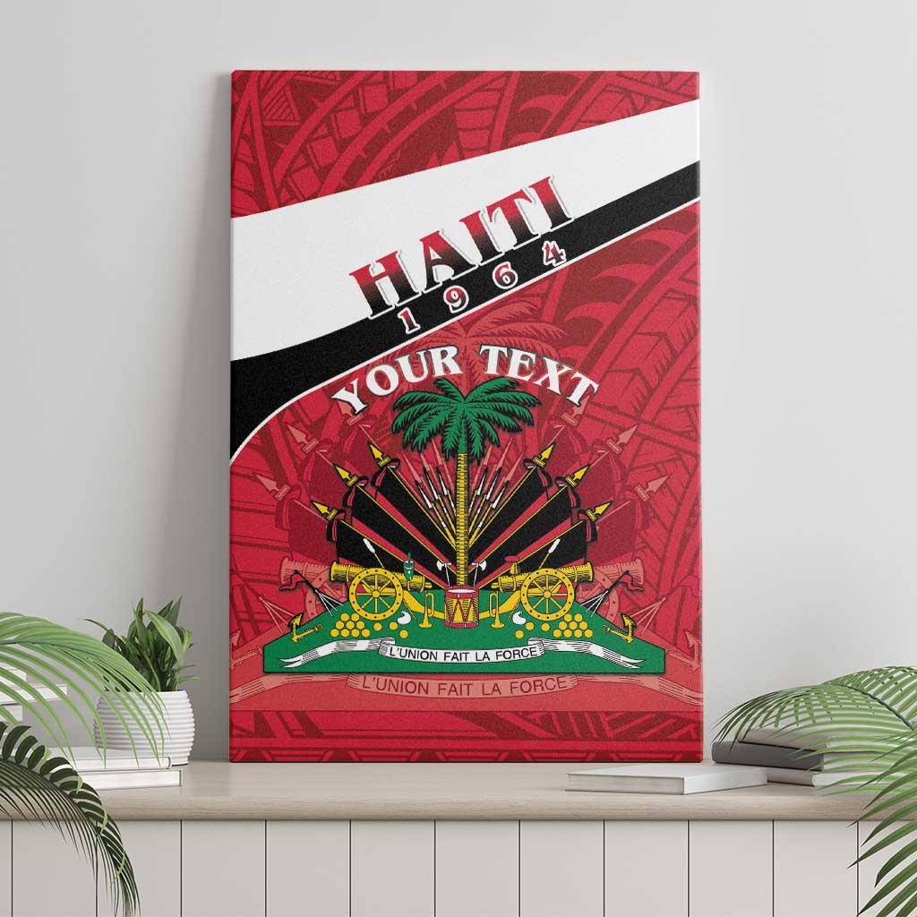 Personalized Haiti 1964 Canvas Wall Art Coat Of Arms - Polynesian Style - African Pride