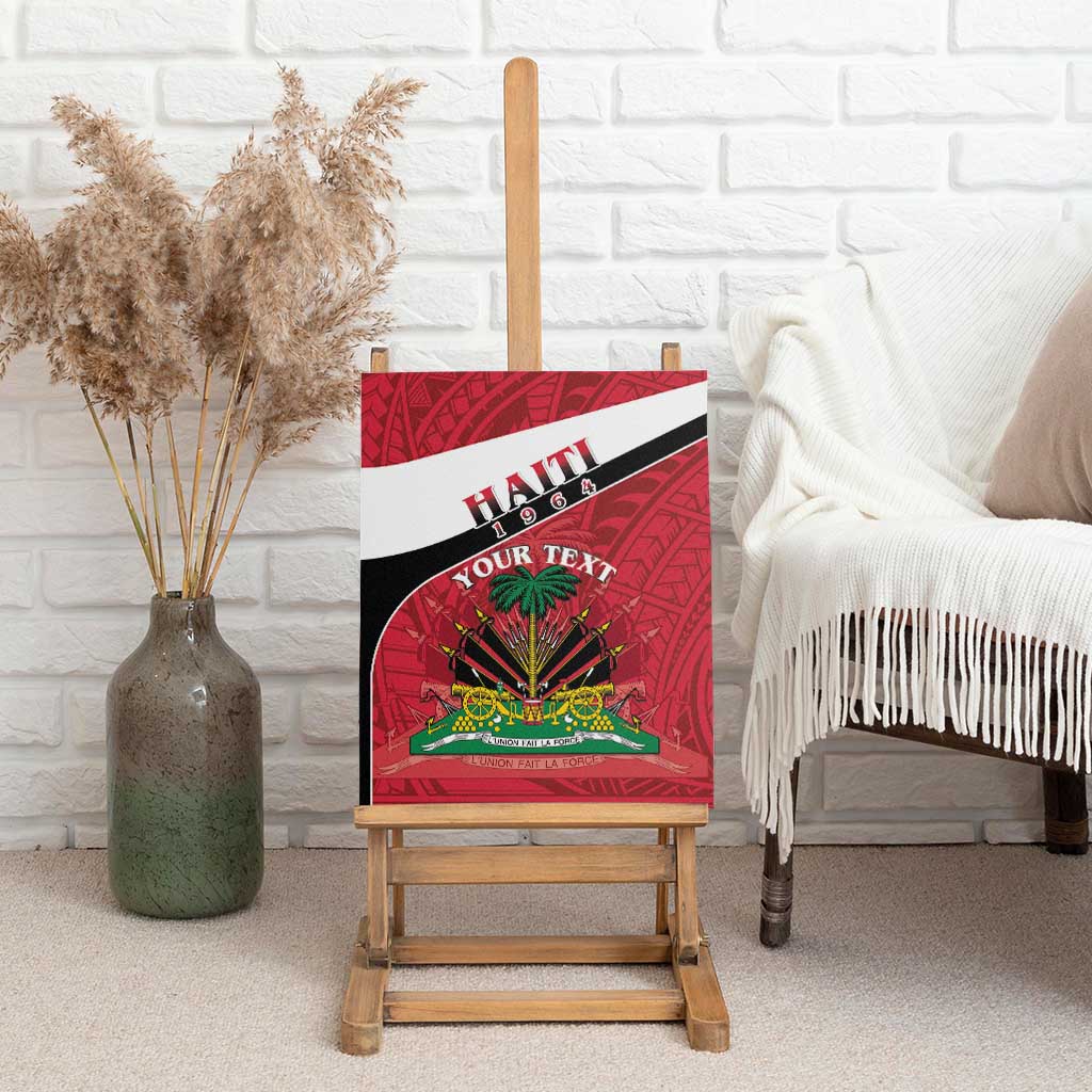 Personalized Haiti 1964 Canvas Wall Art Coat Of Arms - Polynesian Style - African Pride