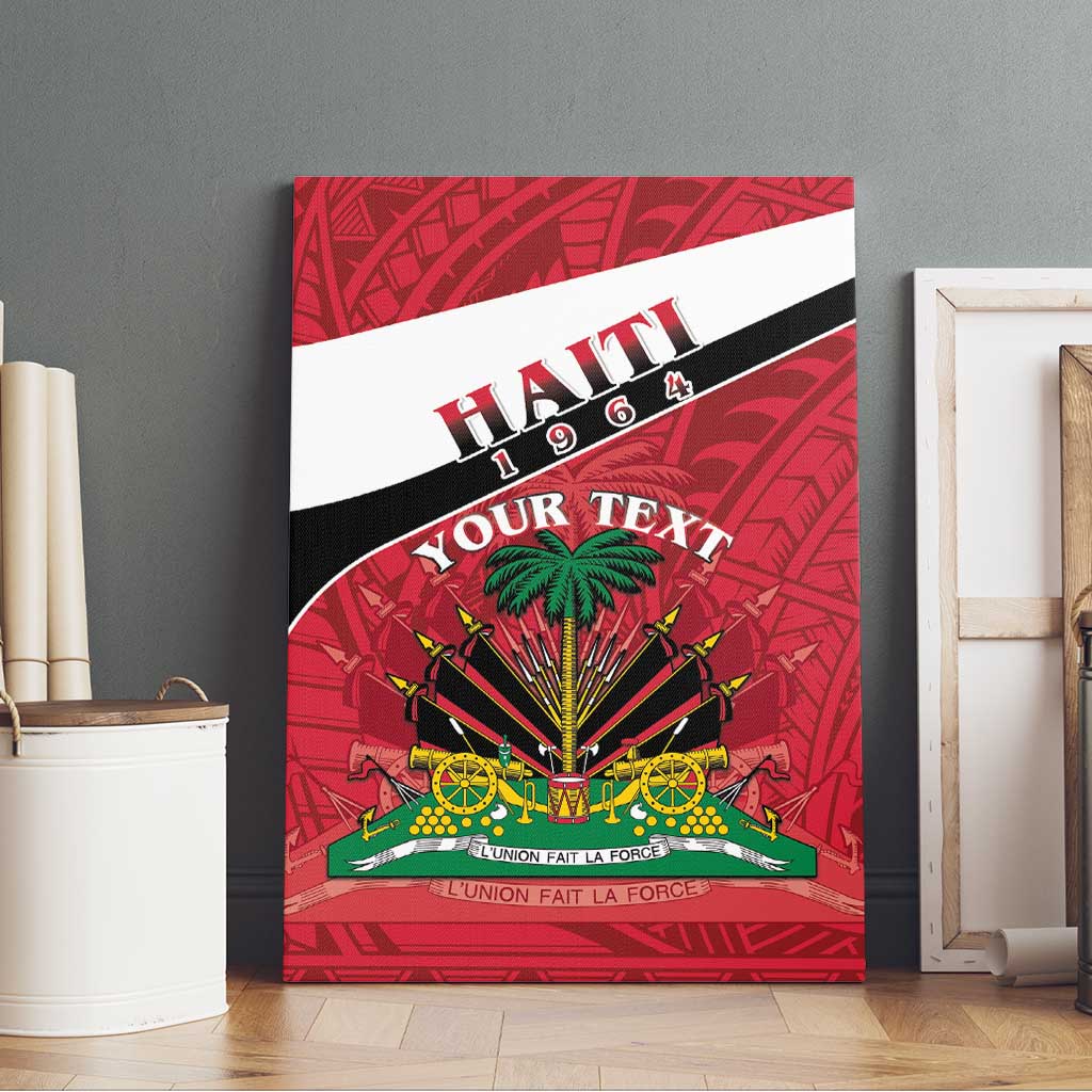 Personalized Haiti 1964 Canvas Wall Art Coat Of Arms - Polynesian Style - African Pride