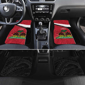 Personalized Haiti 1964 Car Mats Coat Of Arms - Polynesian Style - African Pride