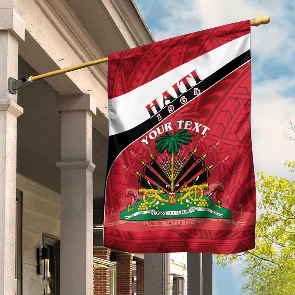 Personalized Haiti 1964 Garden Flag Coat Of Arms - Polynesian Style - African Pride