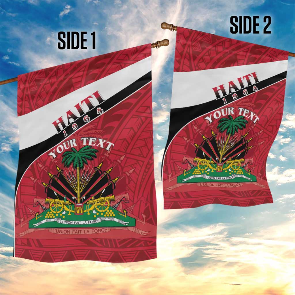 Personalized Haiti 1964 Garden Flag Coat Of Arms - Polynesian Style - African Pride