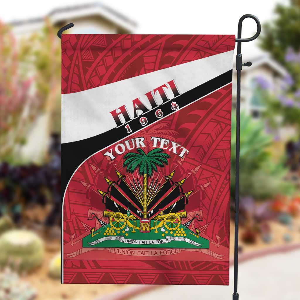 Personalized Haiti 1964 Garden Flag Coat Of Arms - Polynesian Style - African Pride