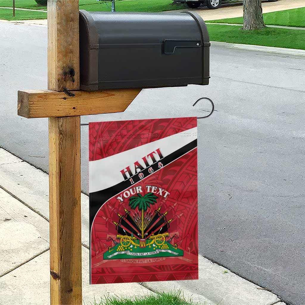 Personalized Haiti 1964 Garden Flag Coat Of Arms - Polynesian Style - African Pride