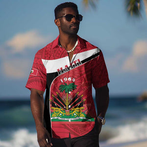 Personalized Haiti 1964 Hawaiian Shirt Coat Of Arms - Polynesian Style - African Pride