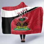 Personalized Haiti 1964 Hooded Blanket Coat Of Arms - Polynesian Style - African Pride