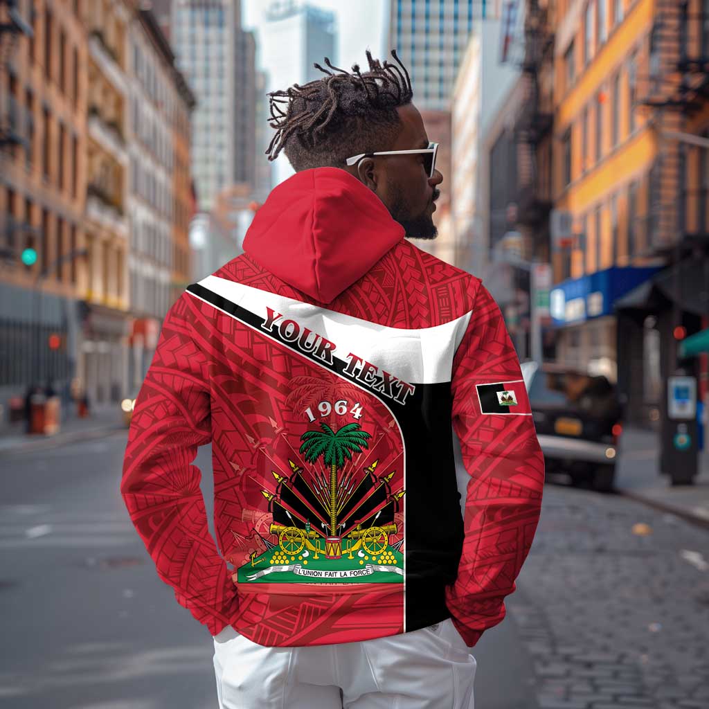 Personalized Haiti 1964 Hoodie Coat Of Arms - Polynesian Style - African Pride