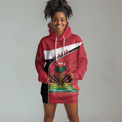 Personalized Haiti 1964 Hoodie Dress Coat Of Arms - Polynesian Style - African Pride