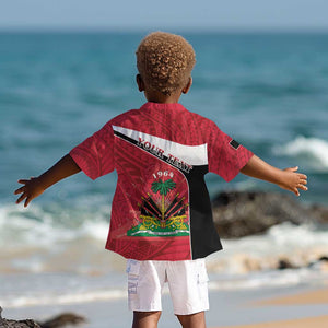 Personalized Haiti 1964 Kid Hawaiian Shirt Coat Of Arms - Polynesian Style - African Pride