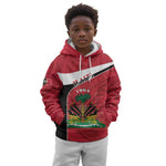Personalized Haiti 1964 Kid Hoodie Coat Of Arms - Polynesian Style - African Pride