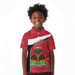 Personalized Haiti 1964 Kid Polo Shirt Coat Of Arms - Polynesian Style - African Pride