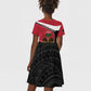 Personalized Haiti 1964 Kid Short Sleeve Dress Coat Of Arms - Polynesian Style - African Pride