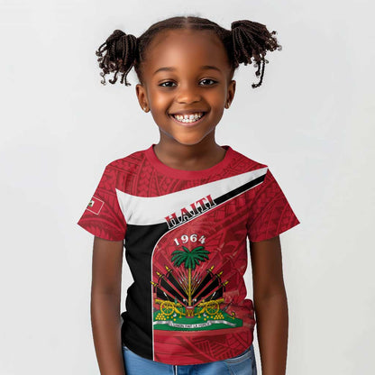 Personalized Haiti 1964 Kid T shirt Coat Of Arms - Polynesian Style - African Pride