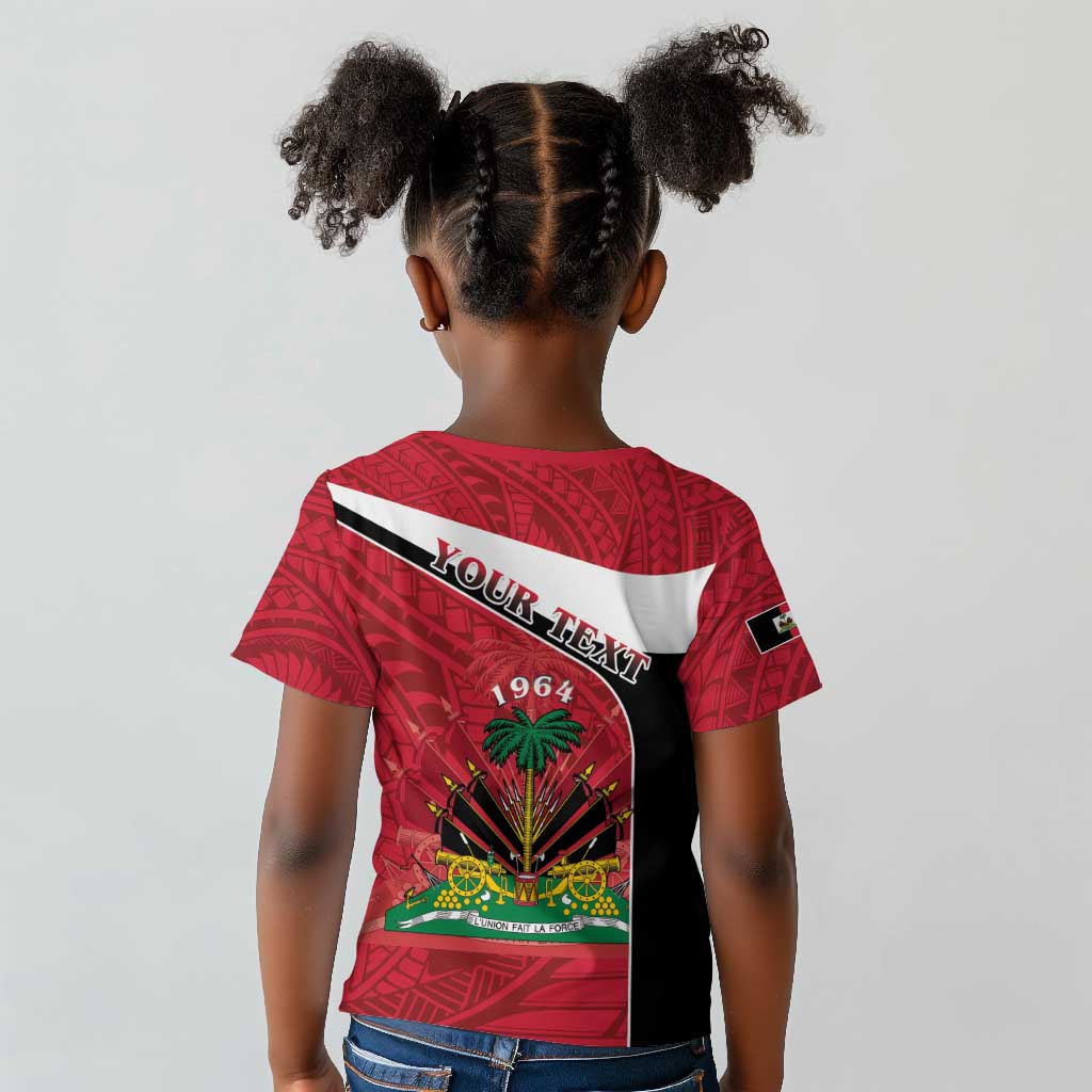 Personalized Haiti 1964 Kid T shirt Coat Of Arms - Polynesian Style - African Pride