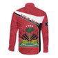 Personalized Haiti 1964 Long Sleeve Button Shirt Coat Of Arms - Polynesian Style - African Pride