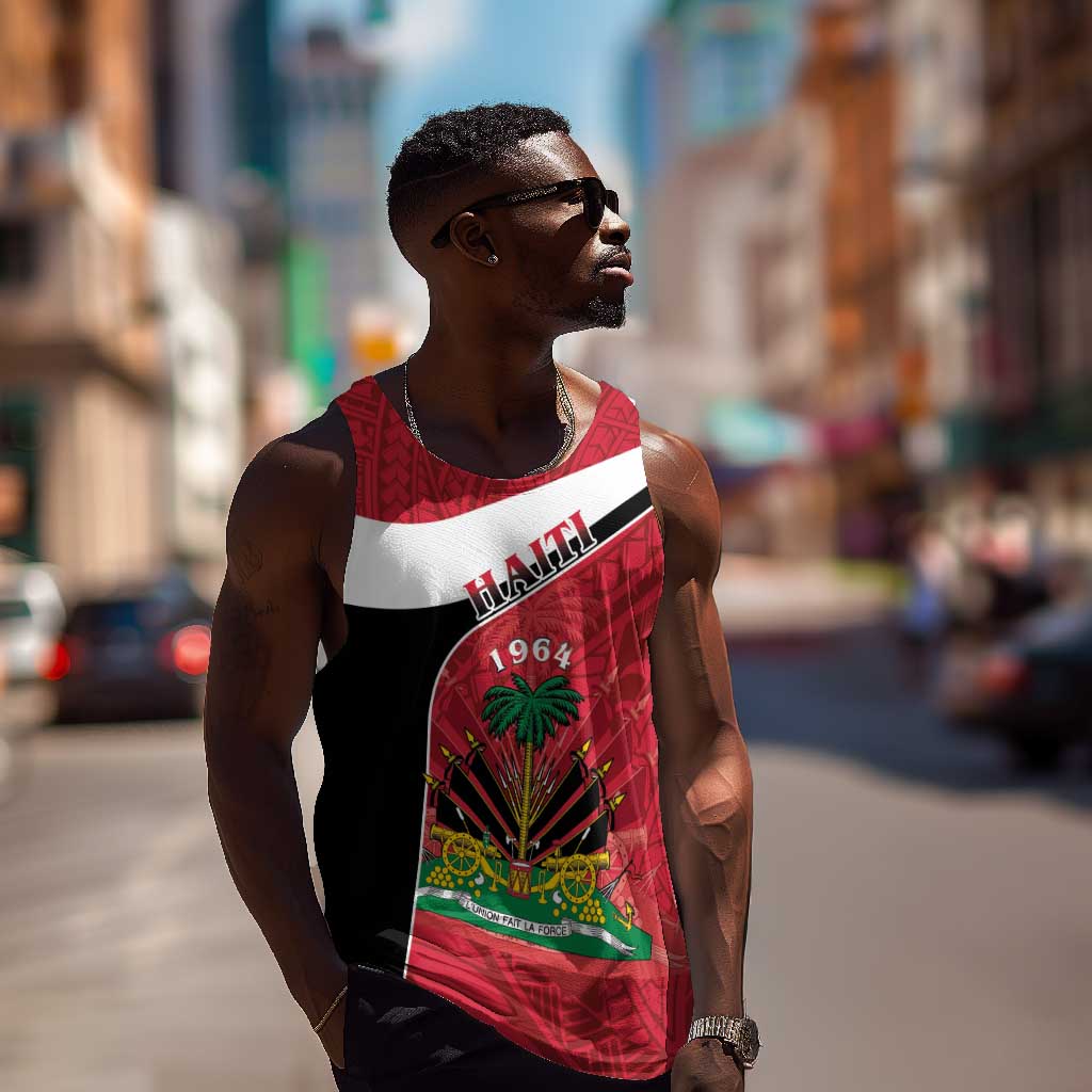 Personalized Haiti 1964 Men Tank Top Coat Of Arms - Polynesian Style - African Pride