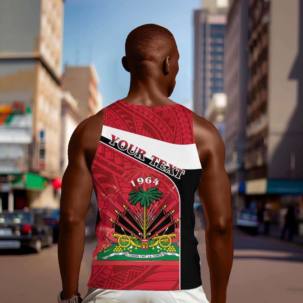 Personalized Haiti 1964 Men Tank Top Coat Of Arms - Polynesian Style - African Pride