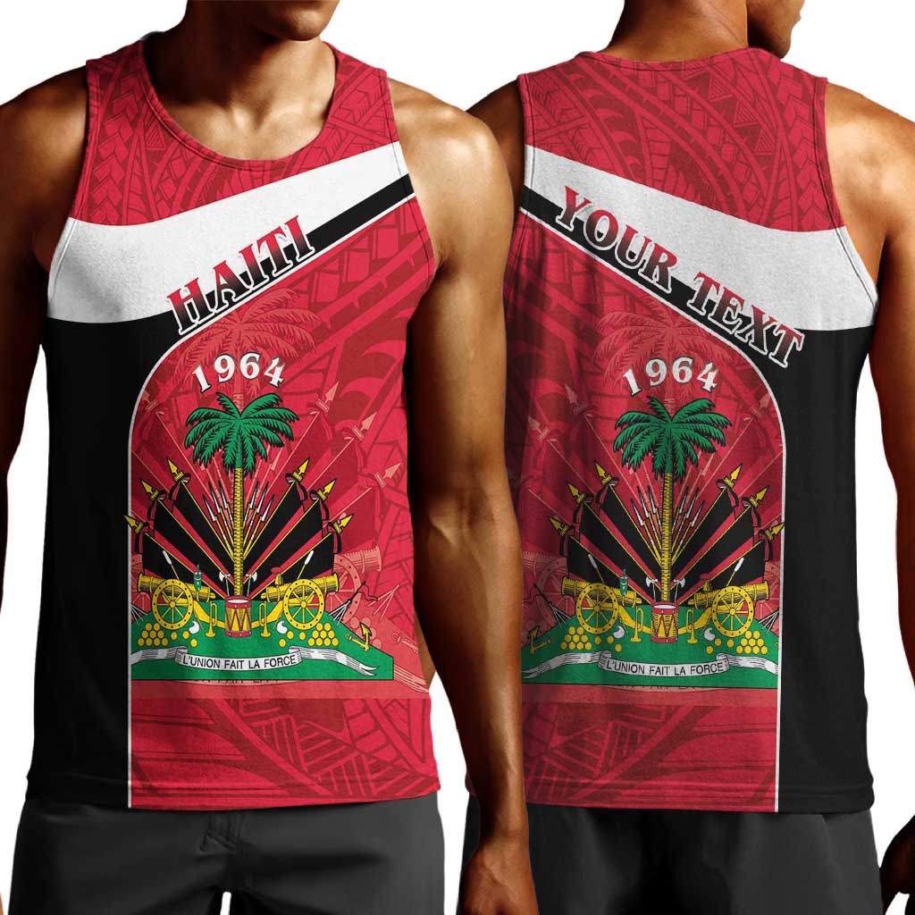 Personalized Haiti 1964 Men Tank Top Coat Of Arms - Polynesian Style - African Pride