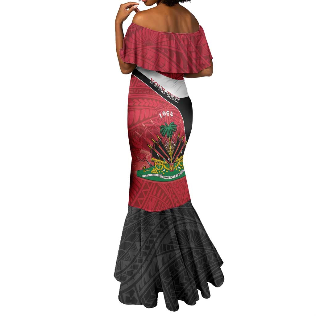 Personalized Haiti 1964 Mermaid Dress Coat Of Arms - Polynesian Style - African Pride