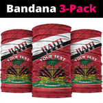 Personalized Haiti 1964 Neck Gaiter Coat Of Arms - Polynesian Style - African Pride