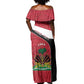 Personalized Haiti 1964 Off Shoulder Maxi Dress Coat Of Arms - Polynesian Style - African Pride
