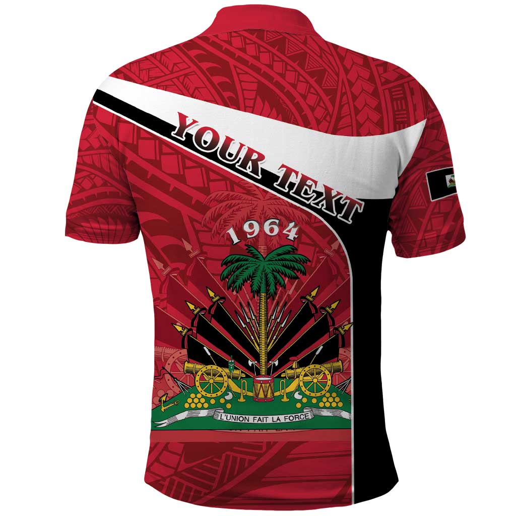 Personalized Haiti 1964 Polo Shirt Coat Of Arms - Polynesian Style - African Pride
