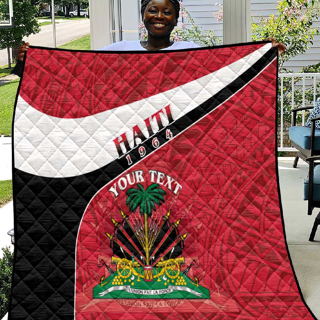 Personalized Haiti 1964 Quilt Coat Of Arms - Polynesian Style - African Pride