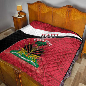 Personalized Haiti 1964 Quilt Coat Of Arms - Polynesian Style - African Pride
