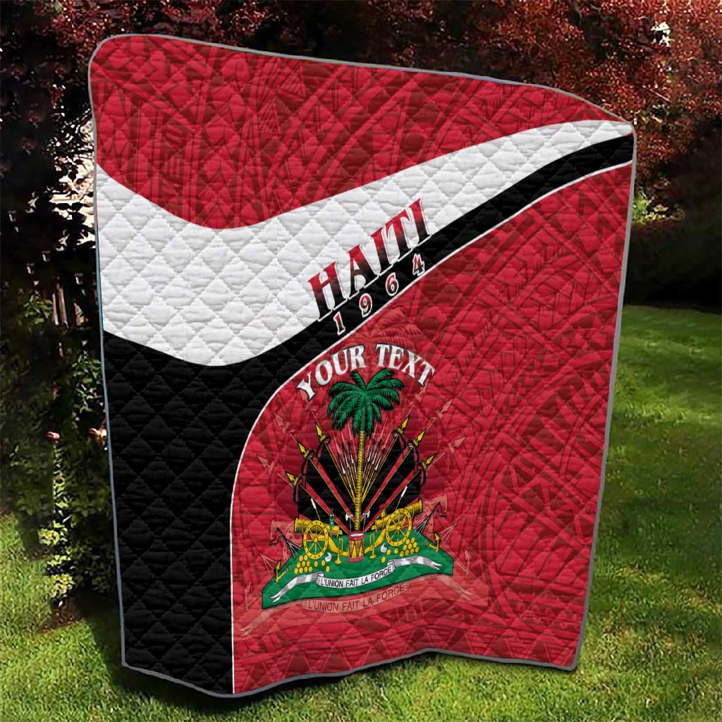 Personalized Haiti 1964 Quilt Coat Of Arms - Polynesian Style - African Pride