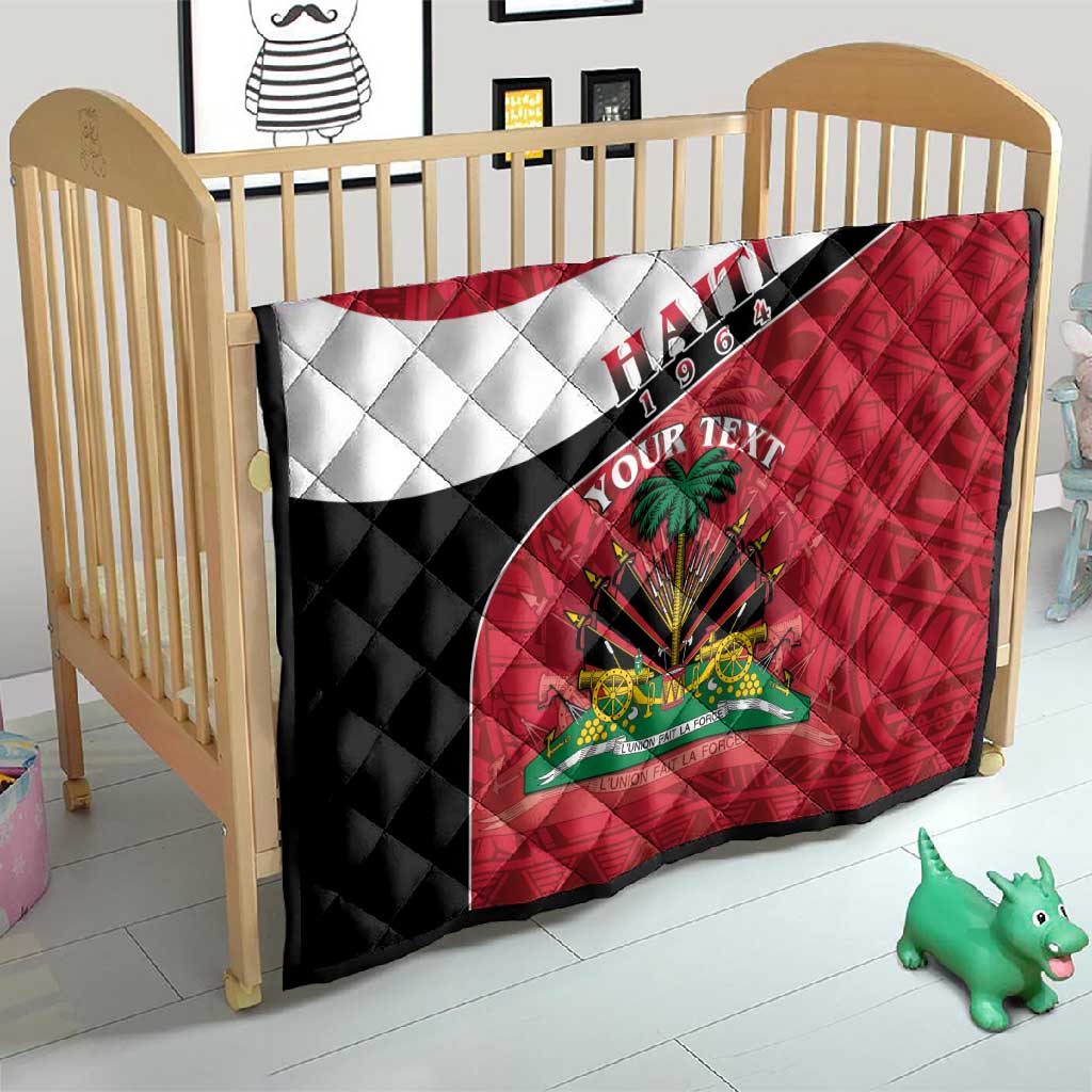 Personalized Haiti 1964 Quilt Coat Of Arms - Polynesian Style - African Pride