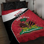 Personalized Haiti 1964 Quilt Bed Set Coat Of Arms - Polynesian Style - African Pride