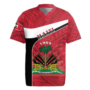 Personalized Haiti 1964 Rugby Jersey Coat Of Arms - Polynesian Style - African Pride