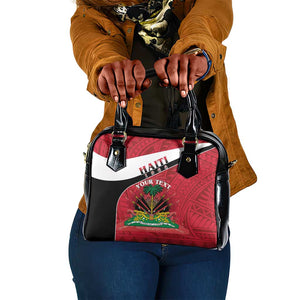Personalized Haiti 1964 Shoulder Handbag Coat Of Arms - Polynesian Style - African Pride
