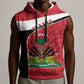 Personalized Haiti 1964 Sleeveless Hoodie Coat Of Arms - Polynesian Style - African Pride