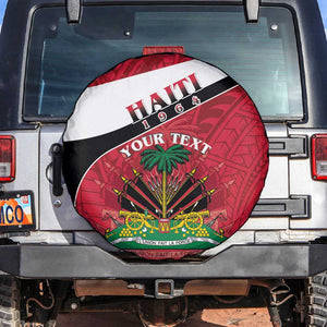 Personalized Haiti 1964 Spare Tire Cover Coat Of Arms - Polynesian Style - African Pride