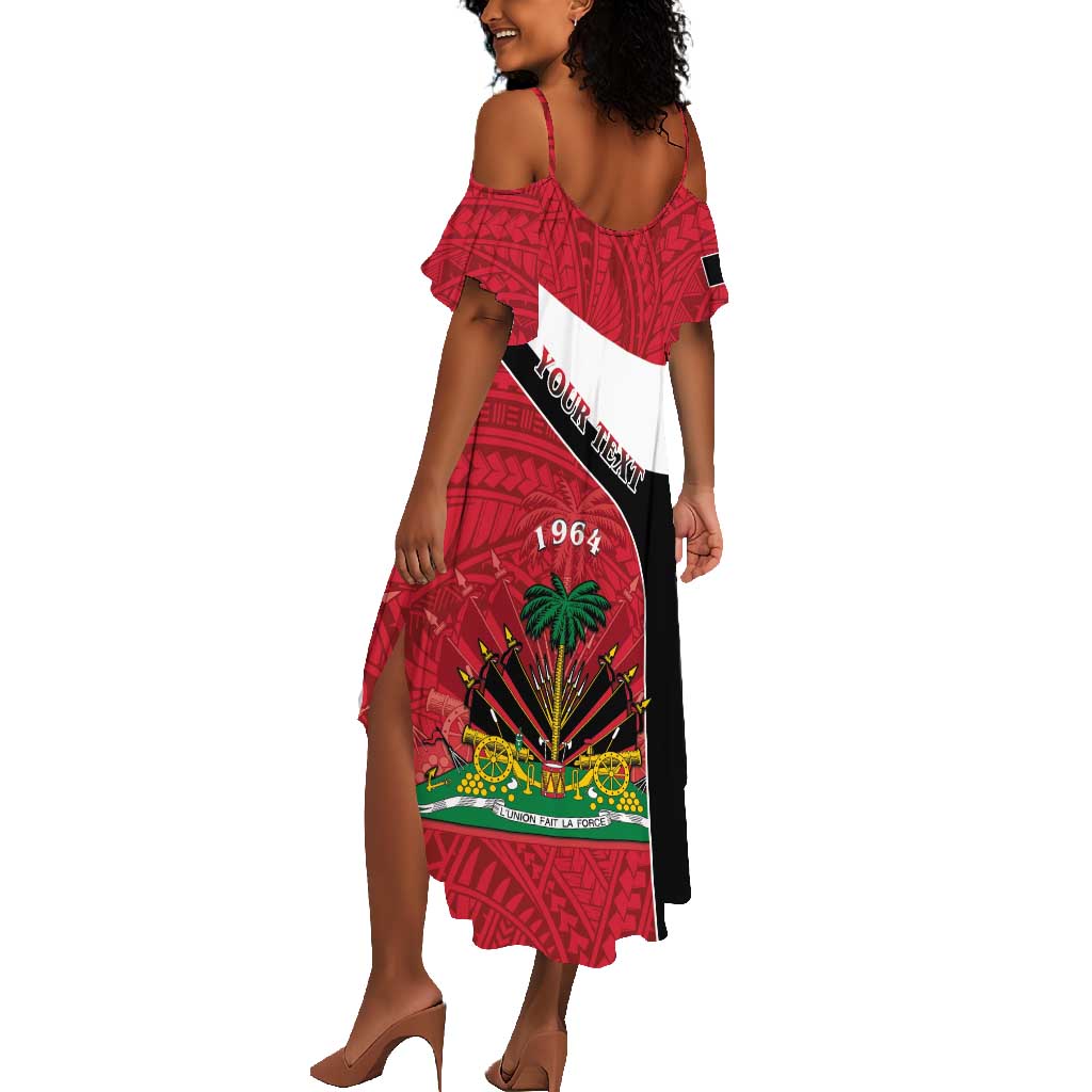 Personalized Haiti 1964 Summer Maxi Dress Coat Of Arms - Polynesian Style - African Pride