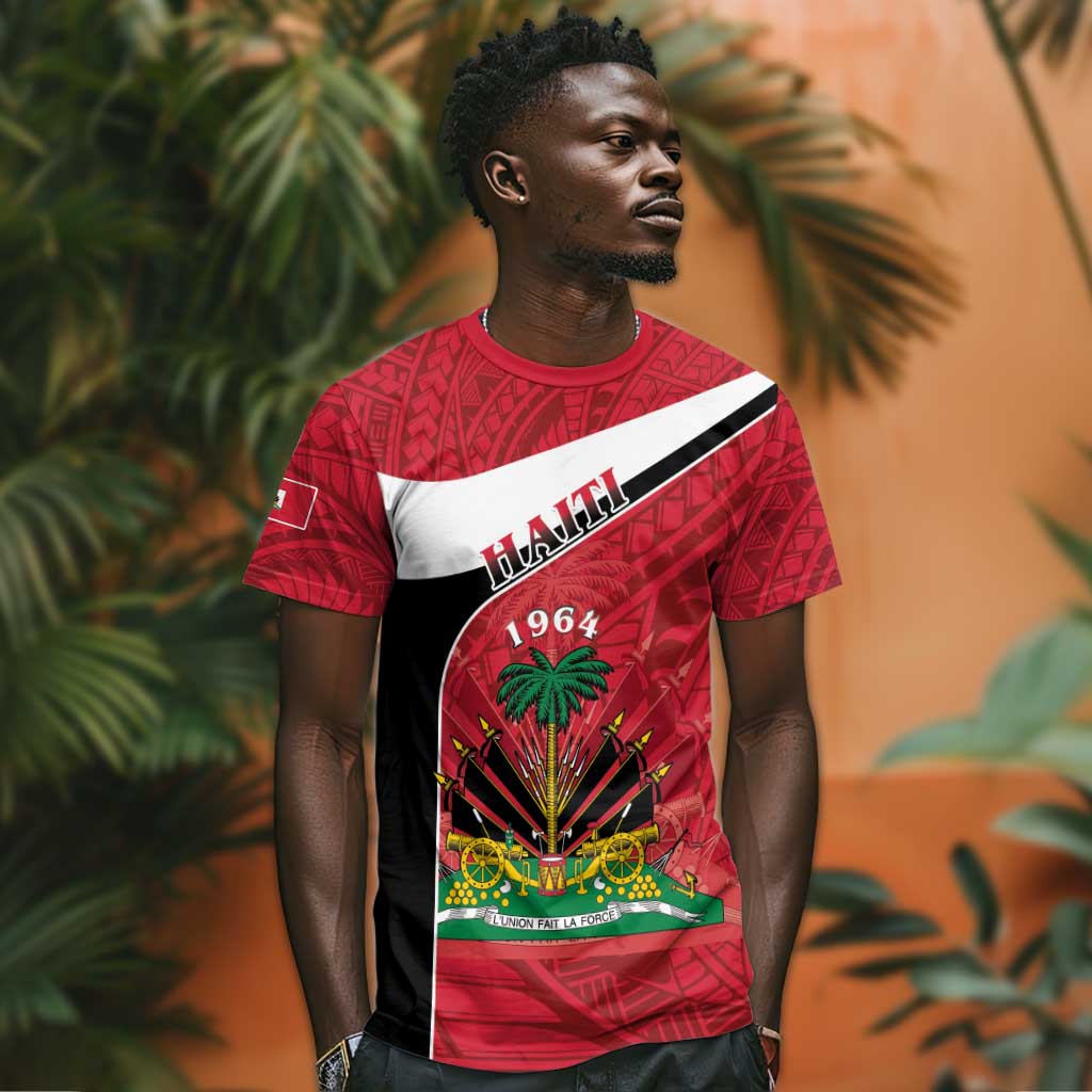 Personalized Haiti 1964 T shirt Coat Of Arms - Polynesian Style - African Pride