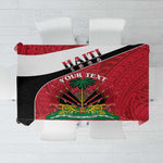 Personalized Haiti 1964 Tablecloth Coat Of Arms - Polynesian Style - African Pride