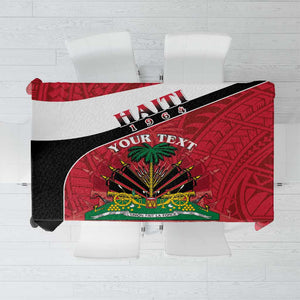 Personalized Haiti 1964 Tablecloth Coat Of Arms - Polynesian Style - African Pride