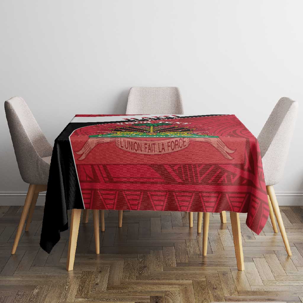 Personalized Haiti 1964 Tablecloth Coat Of Arms - Polynesian Style - African Pride