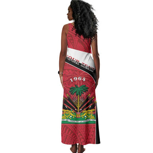 Personalized Haiti 1964 Tank Maxi Dress Coat Of Arms - Polynesian Style - African Pride
