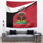 Personalized Haiti 1964 Tapestry Coat Of Arms - Polynesian Style - African Pride