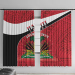 Personalized Haiti 1964 Window Curtain Coat Of Arms - Polynesian Style - African Pride