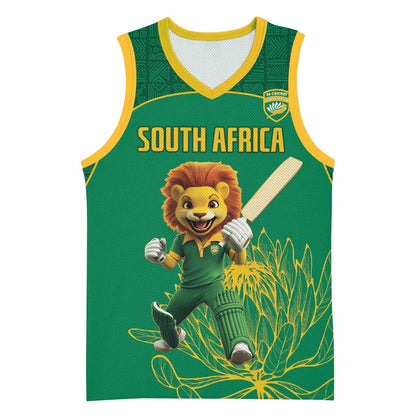 Custom South Africa Basketball Jersey Lion Mascot Proteas Cricket - African Pride