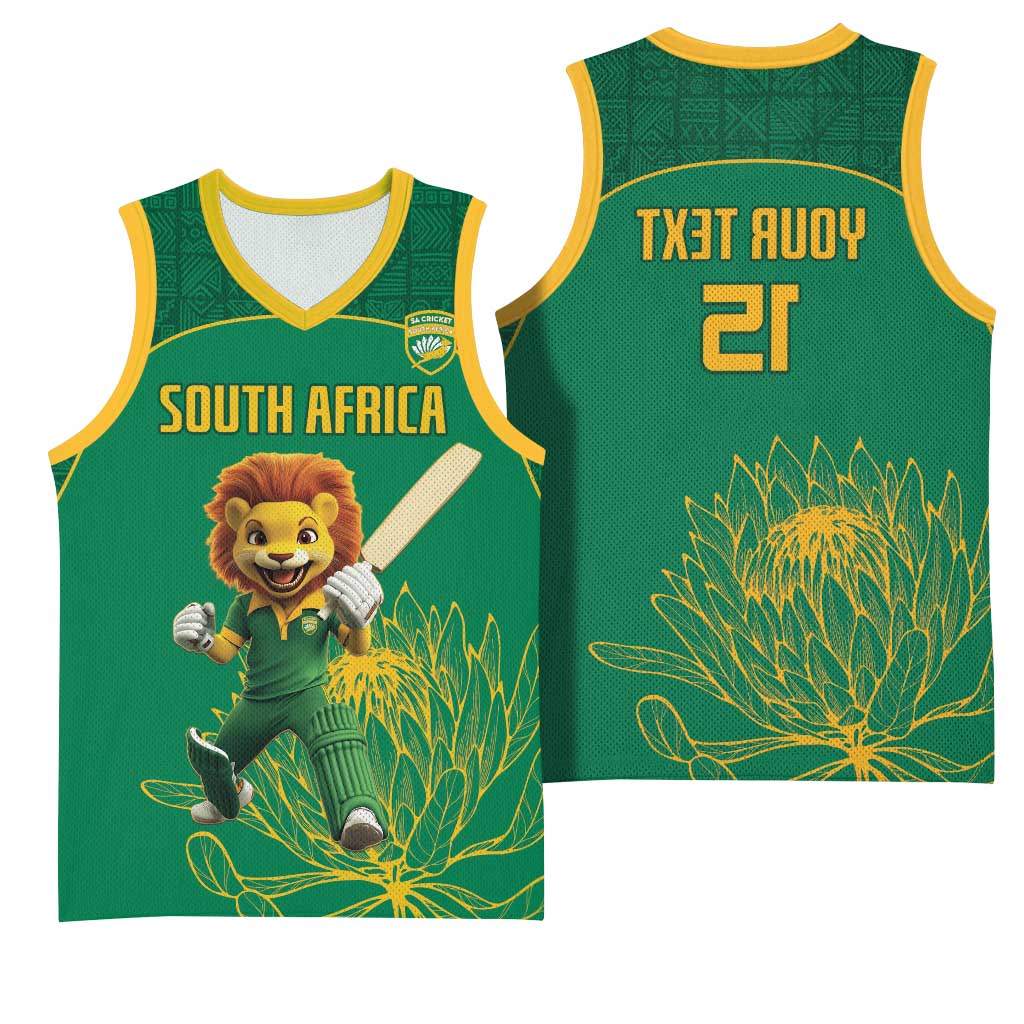 Custom South Africa Basketball Jersey Lion Mascot Proteas Cricket - African Pride
