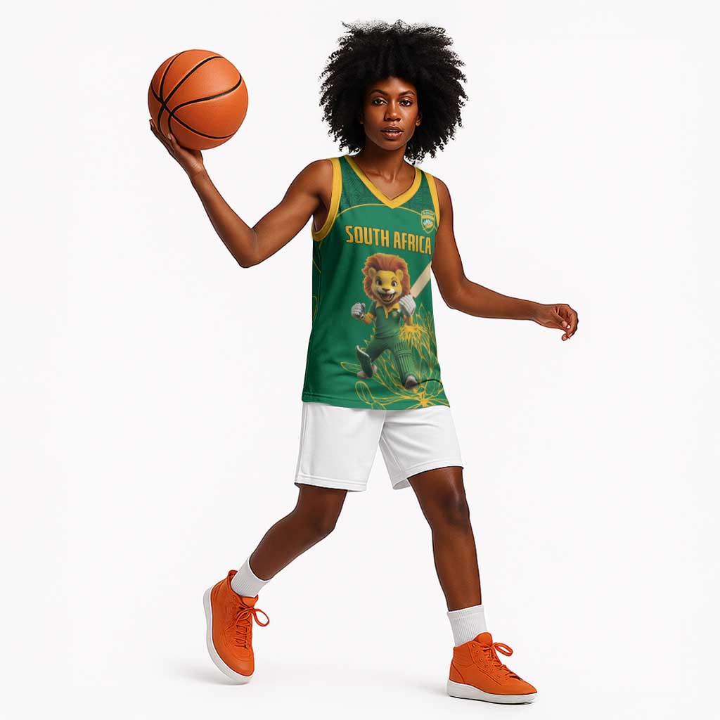 Custom South Africa Basketball Jersey Lion Mascot Proteas Cricket - African Pride