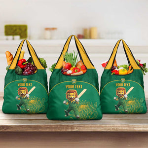 Custom South Africa Grocery Bag Lion Mascot Proteas Cricket