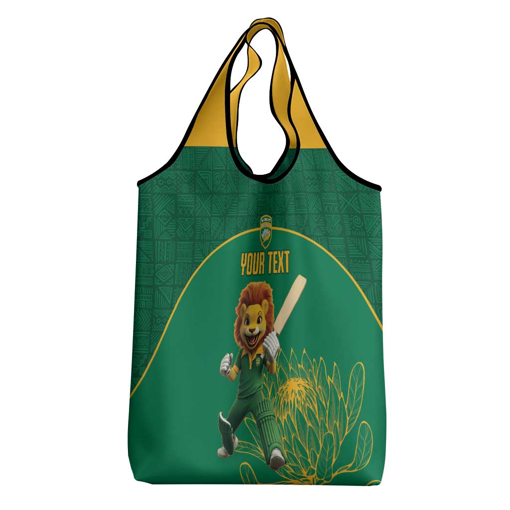 Custom South Africa Grocery Bag Lion Mascot Proteas Cricket